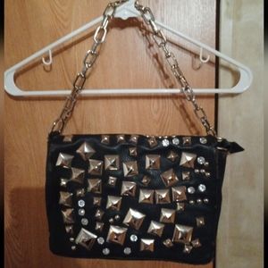 Metal Chain Mix Studded Purse